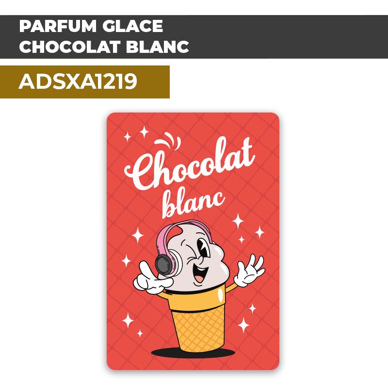 Autocollant | PARFUM GLACE CHOCOLAT BLANC | Présentation de produits de restauration
