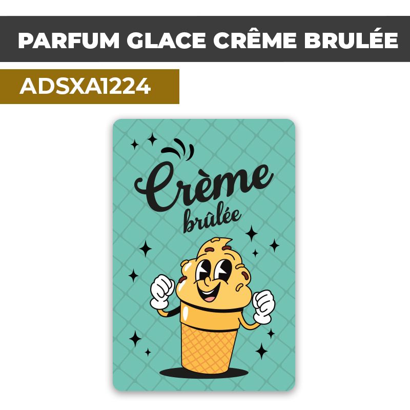 Autocollant | PARFUM GLACE CRÊME BRULÉE | Présentation de produits de restauration