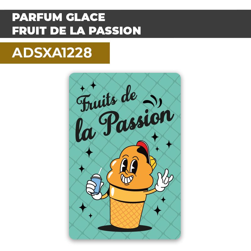 Autocollant | PARFUM GLACE FRUIT DE LA PASSION | Présentation de produits de restauration
