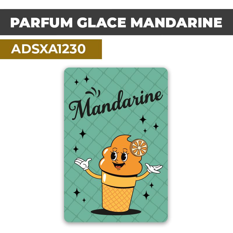 Autocollant | PARFUM GLACE MANDARINE | Présentation de produits de restauration