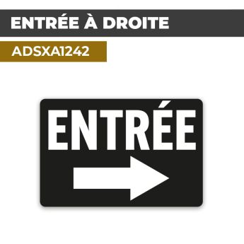 Autocollant | ENTRÉE DROITE | Accueil et bienvenue