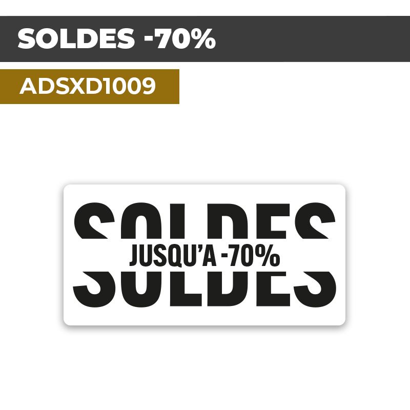 Autocollant SOLDES -70% | Promotions