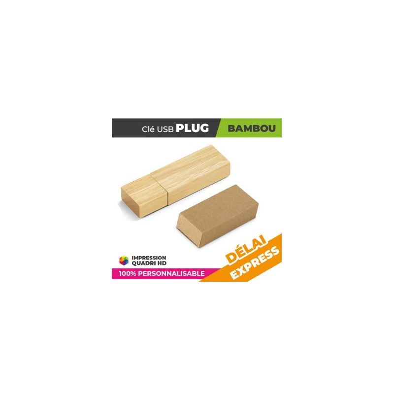 Clé USB 8GB en Bambou Personnalisée | PLUG