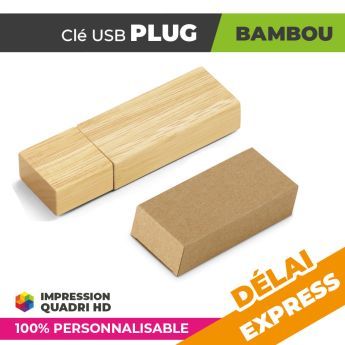 Clé USB 8GB en Bambou Personnalisée | PLUG