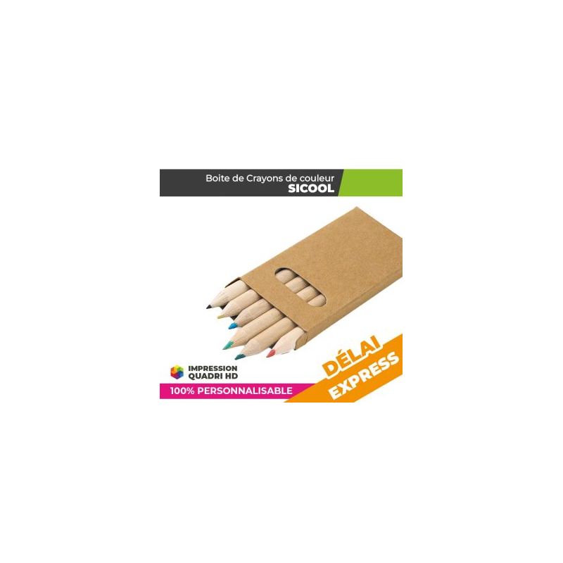 Boite de crayons de couleur Personnalisée | SICOOL