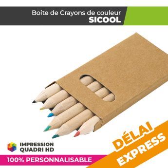 Boite de crayons de couleur Personnalisée | SICOOL