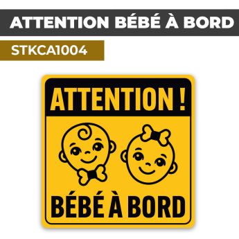 Sticker ATTENTION BÉBÉ À BORD | Autocollant pour voiture