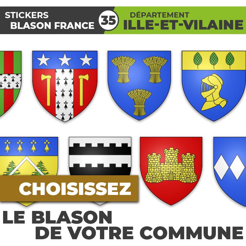 Autocollant Blason | Commune de l'Ille-et-Vilaine (35)
