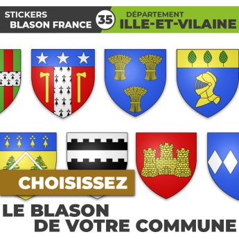 Autocollant Blason | Commune de l'Ille-et-Vilaine (35)