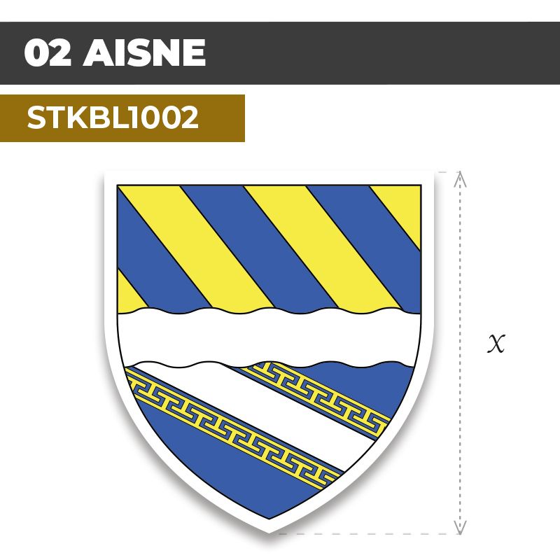 Sticker | 02 DÉPARTEMENT DE L'AISNE | Blason
