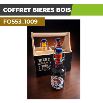Support Bois | COFFRET BIERE BOIS| Personnalisation Logo