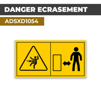 Autocollant | DANGER ECRASEMENT | Se tenir à distance