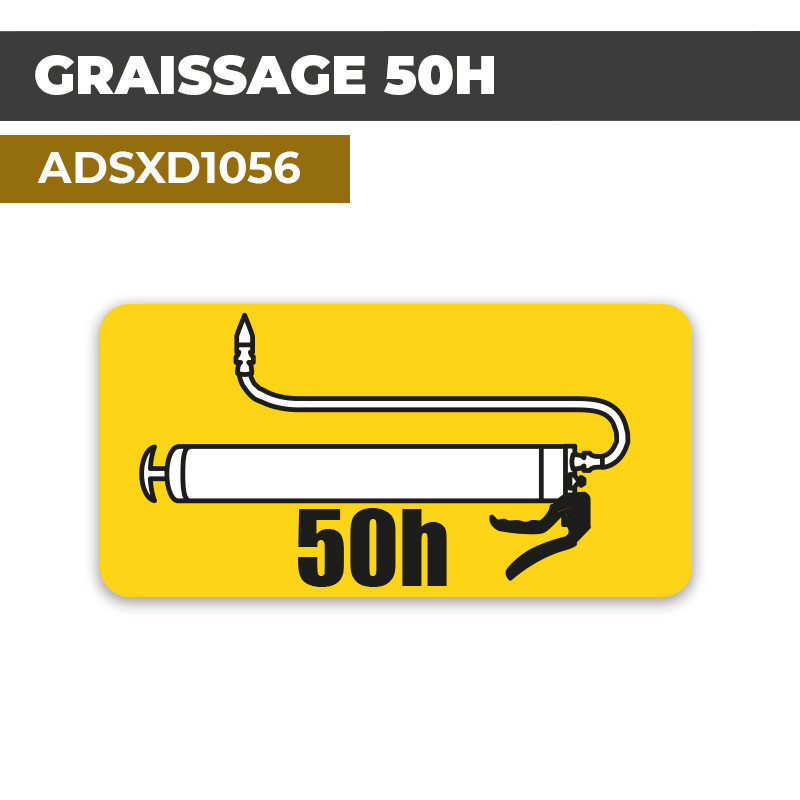 Autocollant | GRAISSAGE 50H | Graissage toutes les 50 heures