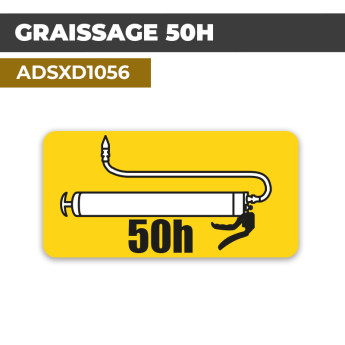 Autocollant | GRAISSAGE 50H | Graissage toutes les 50 heures