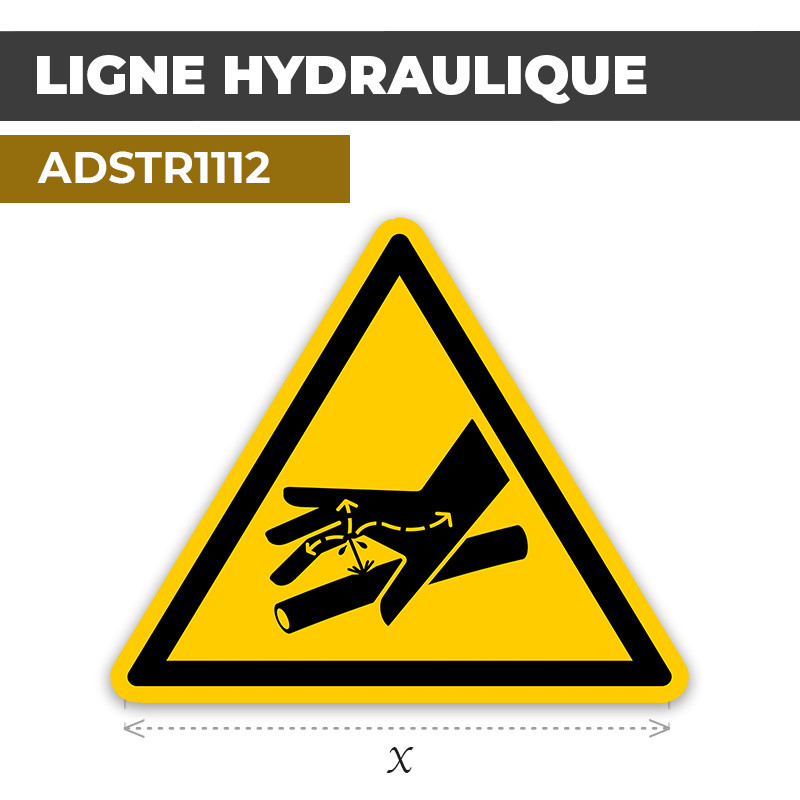 Autocollant | LIGNE HYDRAULIQUE | Danger piqûre de peau