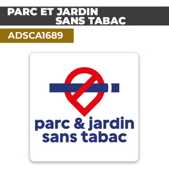 Autocollant | PARCS ET JARDIN SANS TABAC | Interdiction de Fumer