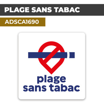 Autocollant | PLAGE SANS TABAC | Interdiction de Fumer
