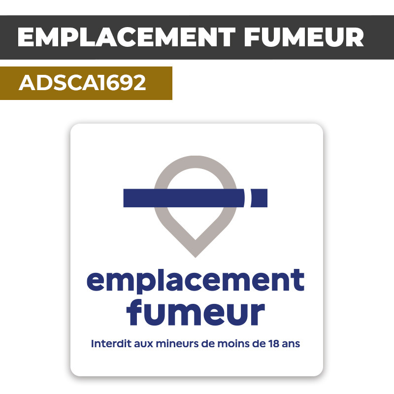 Autocollant | EMPLACEMENT FUMEUR | Zone pour les Fumeurs