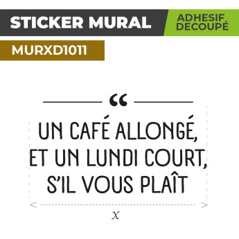 Sticker Mural | CAFÉ ALLONGÉ | Adhésif Découpé