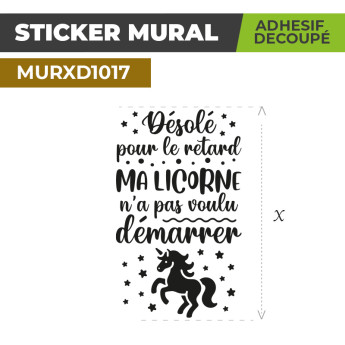 Sticker Mural | DESOLE POUR LE RETARD | Adhésif Découpé