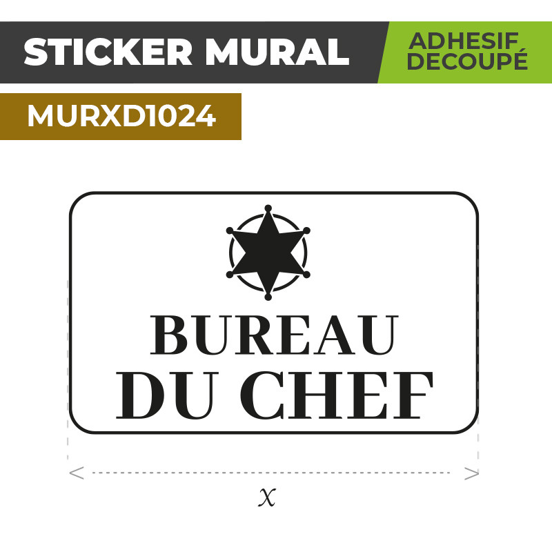 Sticker Mural | BUREAU DU CHEF | Adhésif Découpé