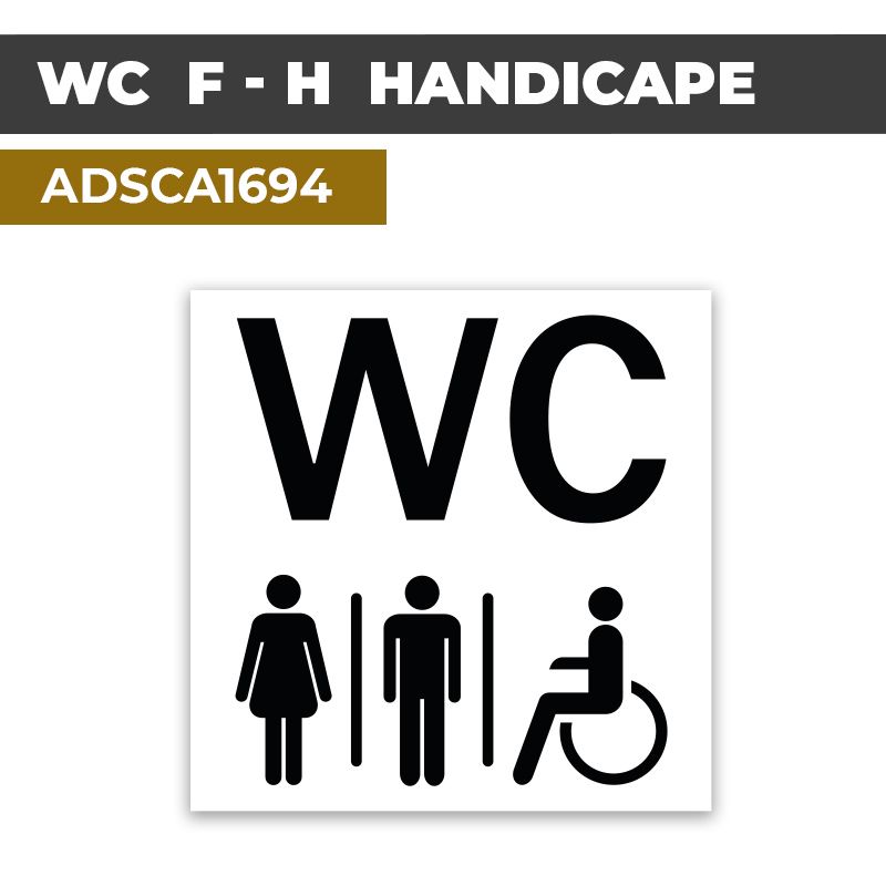Autocollant | WC F-H-HANDICAP | Toilette Handicapé| ADSCA1694