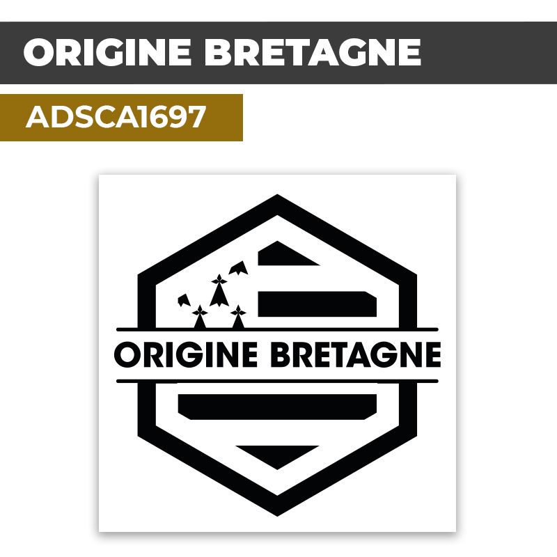 Autocollant | Origine BRETAGNE | Drapeau Breton| ADSCA1697