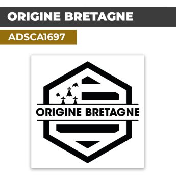 Autocollant | Origine BRETAGNE | Drapeau Breton| ADSCA1697