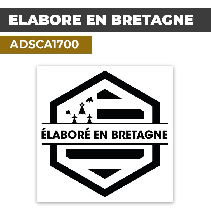 Autocollant | Elaboré en BRETAGNE | Drapeau Breton| ADSCA1700