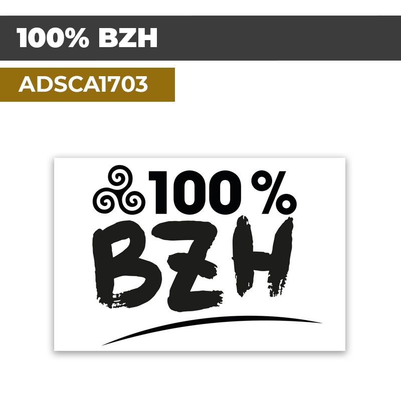 Autocollant | 100% BZH | Bretagne Triskel| ADSCA1703