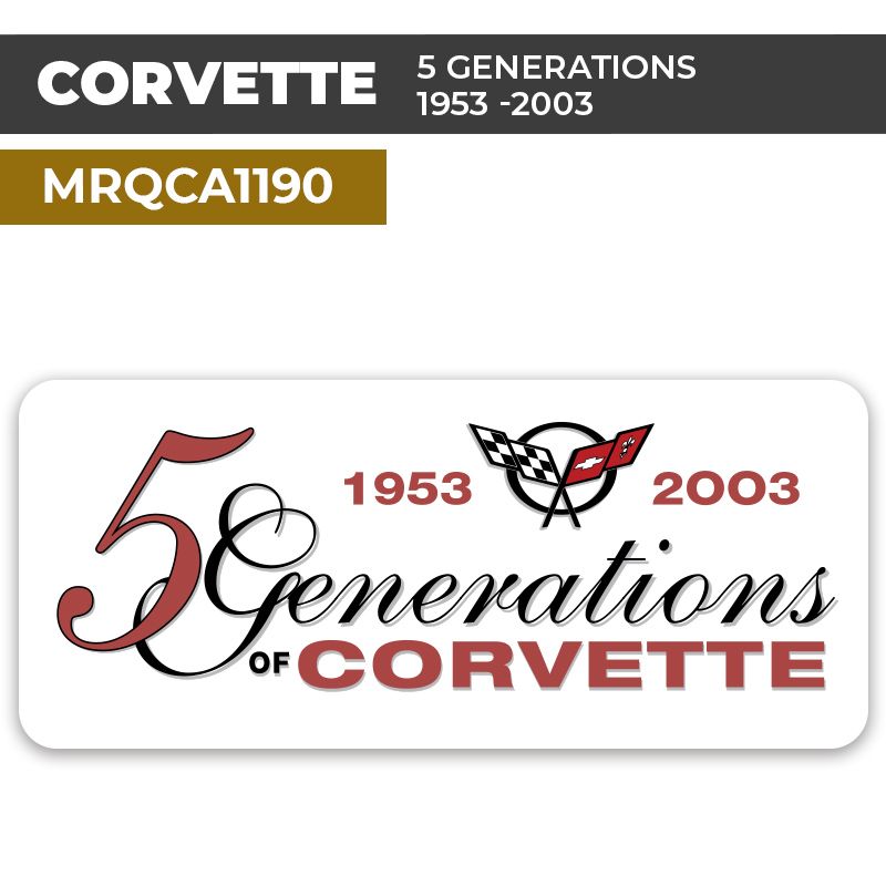 Autocollant CORVETTE 1953-2003 | Stickers Logo Automobile USA | MRQCA1190