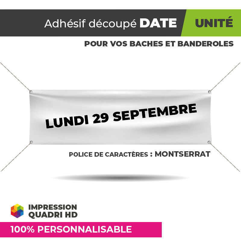 Adhésif découpé pour banderole