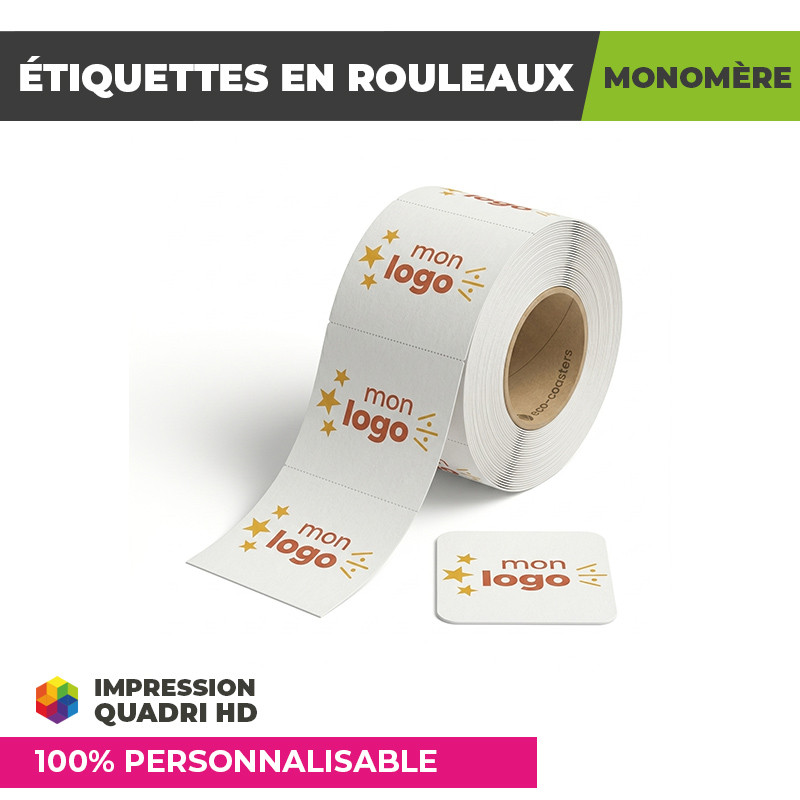 Étiquettes personnalisées monomère en rouleaux