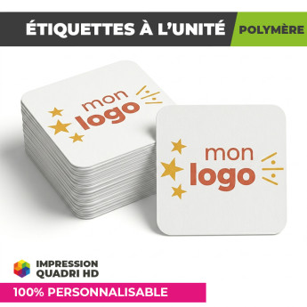 Étiquettes adhésives personnalisées polymère