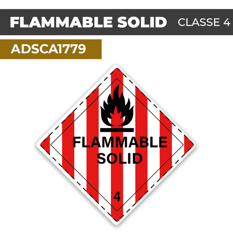 Autocollant FLAMMABLE SOLID | Classe 4 | ADSCA1779
