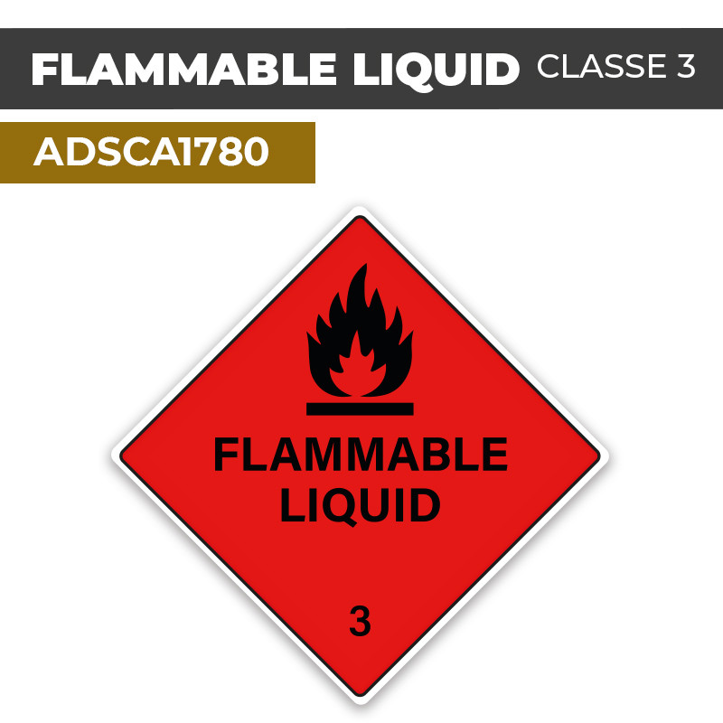 Autocollant FLAMMABLE LIQUID | Classe 3 | ADSCA1780