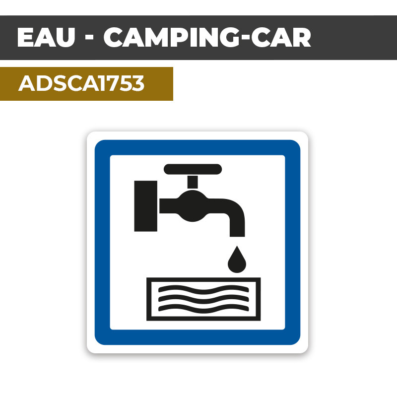 Autocollant EAU CAMPING-CAR | Imprimé en Loire-Atlantique | ADSCA1753