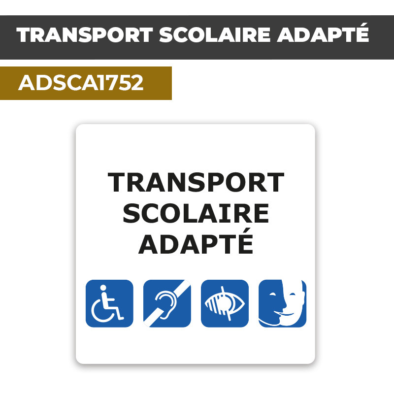 Autocollant TRANSPORT SCOLAIRE ADAPTE | Imprimé en France | ADSCA1752