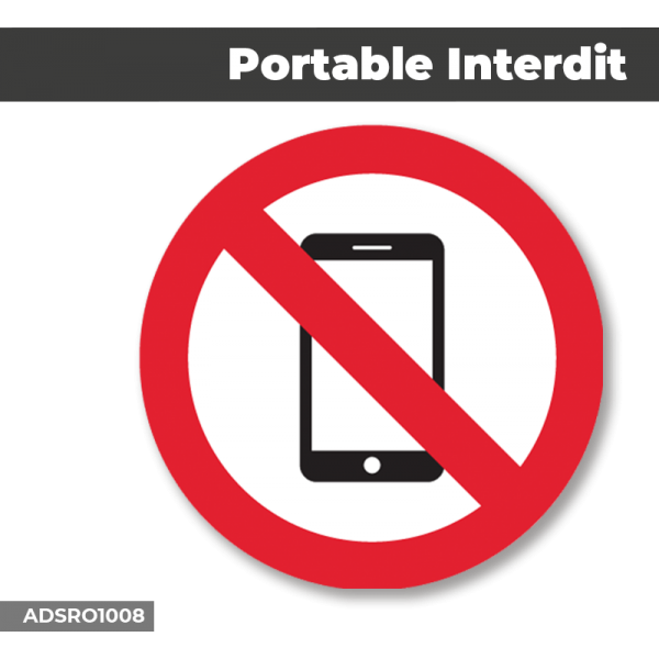 Planche A4 de stickers téléphone portable interdit autocollant adhésif -  B18