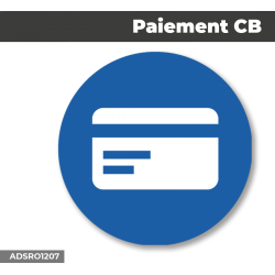 Autocollant - Panneau | PAIEMENT CB Fond Bleu | Format Rond