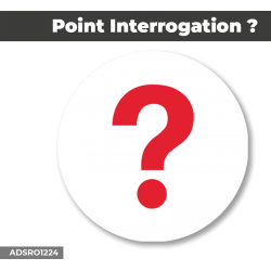 Autocollant - Panneau | POINT INTERROGATION Rouge | Format Rond