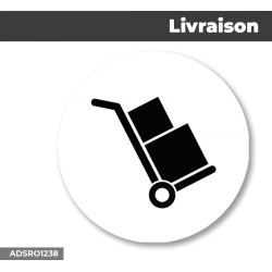 Autocollant - Panneau | LIVRAISON Noir | Format Rond