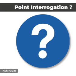 Autocollant - Panneau | POINT INTERROGATION Fond Bleu | Format Rond