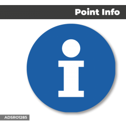 Autocollant - Panneau | POINT INFO Fond Bleu | Format Rond