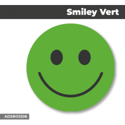 Autocollant - Panneau | SMILEY Vert | Format Rond
