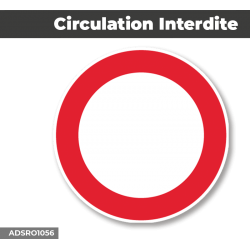 Autocollant - Panneau | CIRCULATION INTERDITE | Format Rond